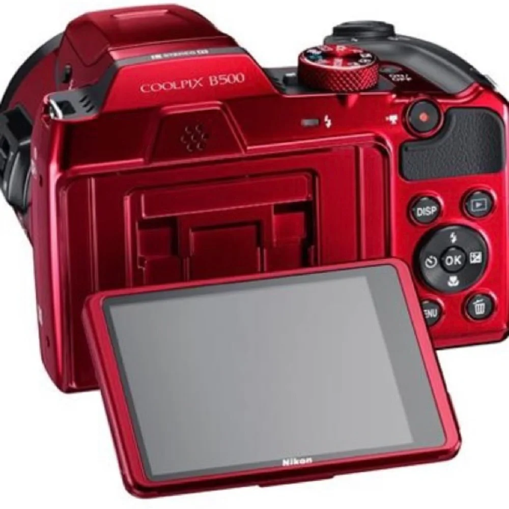 Used Nikon Coolpix B500 Digital Point & Shoot Camera, Red E